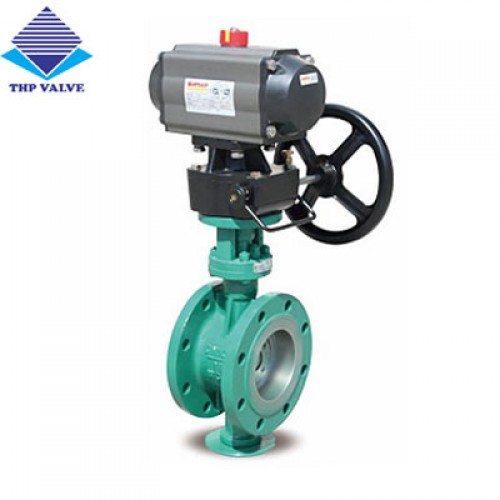 Van bướm điều khiển khí nén có tay quay - VAB0001 Van bướm điều khiển khí nén có tay quay - VAB0001-0