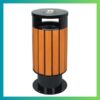 Thùng Rác Gỗ Tròn Đế Cao Hiện Đại Mới Nhất Hiện Nay-TRA0081 Thùng Rác Gỗ Tròn Cao Cấp