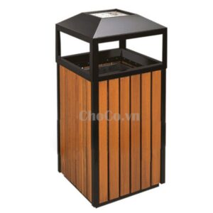 Thùng Rác Gỗ Vuông Đầu Dùi Chất Lượng - TRA0085-0