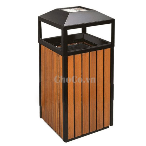 Thùng Rác Gỗ Vuông Đầu Dùi Chất Lượng - TRA0085 Thùng Rác Gỗ Vuông Đầu Dùi Chất Lượng - TRA0085-0